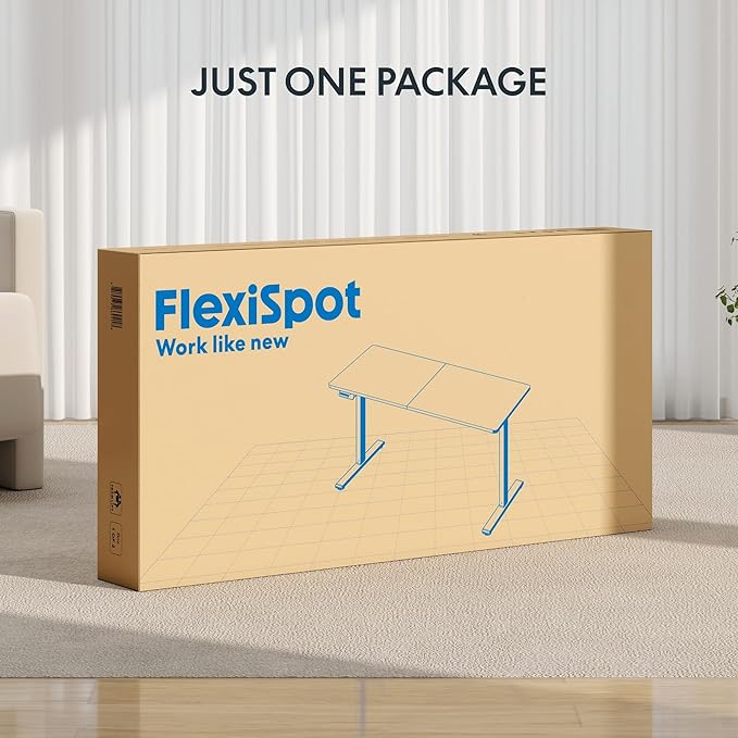FLEXISPOT Standing Desk Electric Height Adjustable Desk with 63 x 24 Inches Splice Board, Ergonomic Memory Controller, Maple Top + White Frame
