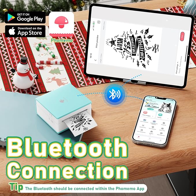 Phomemo Sticker Printer- Mini Sticker Printer Maker Machine, Mini Pocket Printers Instant Print for DIY Creation, Study Notes, Photos, Name Label, Portable Thermal Printers for Kids/Students/Teacher