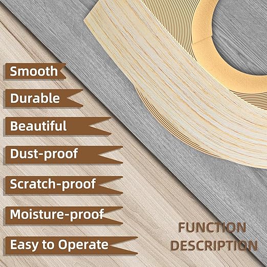 GSCIT Club Oak Edge Banding, 2 inch x 25ft roll of Veneer Edge Banding Preglued Flexible, Real Wood Tape Banding