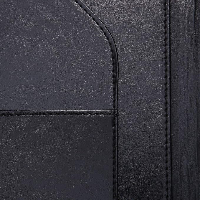 Padfolio Clipboard Folder Portfolio, Mymazn Faux Leather Storage Clipboard with Cover for Legal Pad Holder Letter Size A4 Writing Pad for Business School Office Conference Notepad Clip Boards (Black)