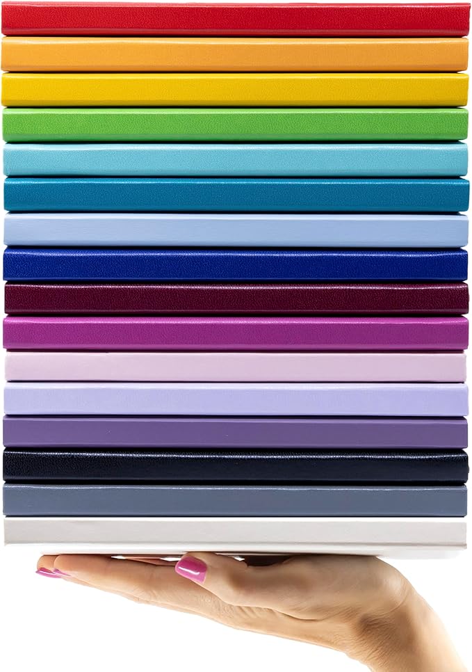 PAPERAGE Lined Journal Notebook, 10 Pack, (Bright Rainbow), 160 Pages, Medium 5.6 in x 8 in - 100 GSM Thick Paper – Hardcover Journaling Notebook for Work, School & Note Taking
