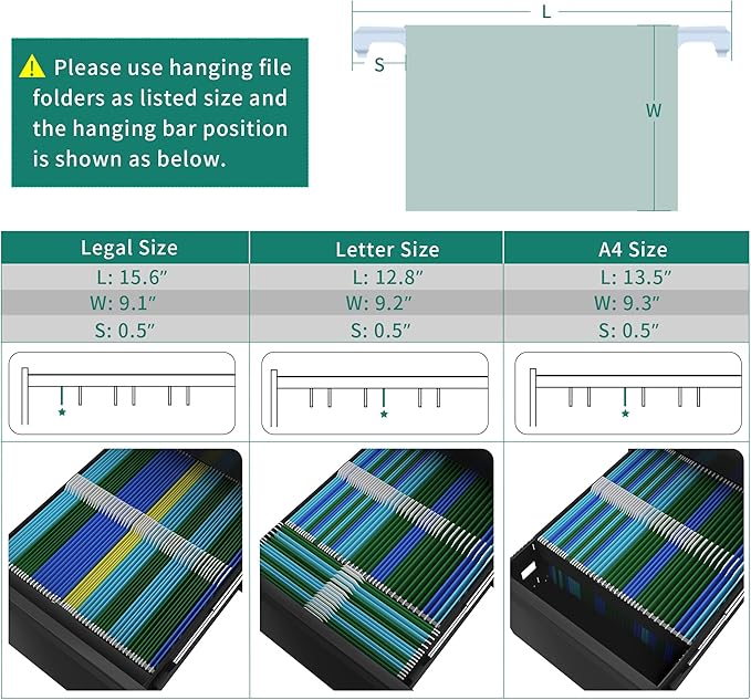 YITAHOME 2 Drawer File Cabinet with Lock, Mobile Metal Filing Cabinet for Letters/Legal/A4 Size, Home Office & Business Enterprise, Fully Assembled Except Wheels, Black