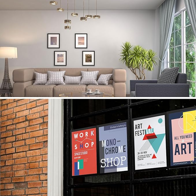 uxcell 3 Pcs Magnetic Sign Holder, 5" x 7" Self-Adhesive Magnetic Wall Signs Holder Magnetic Picture Frame Document Holder for Home Office Wall Window Displays, Green