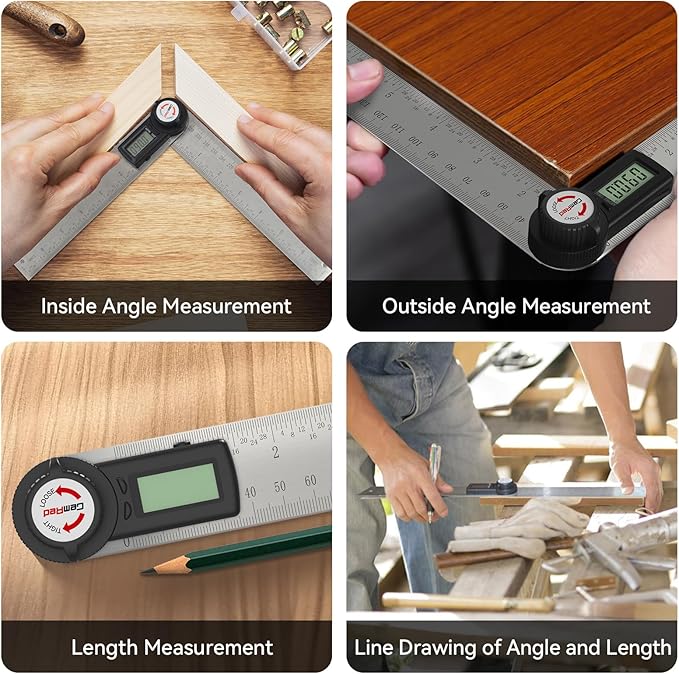 GemRed 82305 Digital Angle Finder Protractor (Stainless steel 300mm)