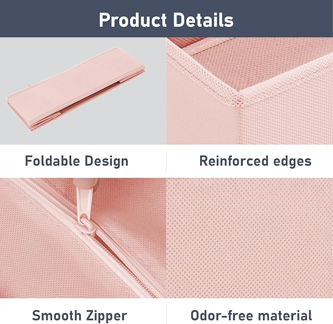 DIMJ Drawer Organizer Clothes Storage - 24 Pack Baby Dresser Organizer for Nursery, Small Fabric Closet Drawer Organizer Bins for Underwears Socks, Foldable Storage Dividers Organization for Bedroom