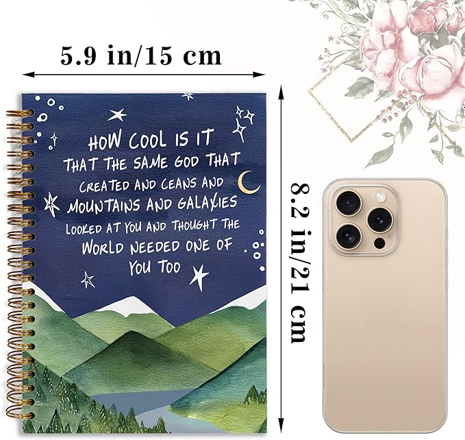 Bible Journal, A5 Spiral Christian Bible Journal Notebook, How Cool Is It That the Same God, Inspirational Bible Verse Gift for Women Men Birthday Christmas, Office Supplies, Bible Study (Blue-moon)
