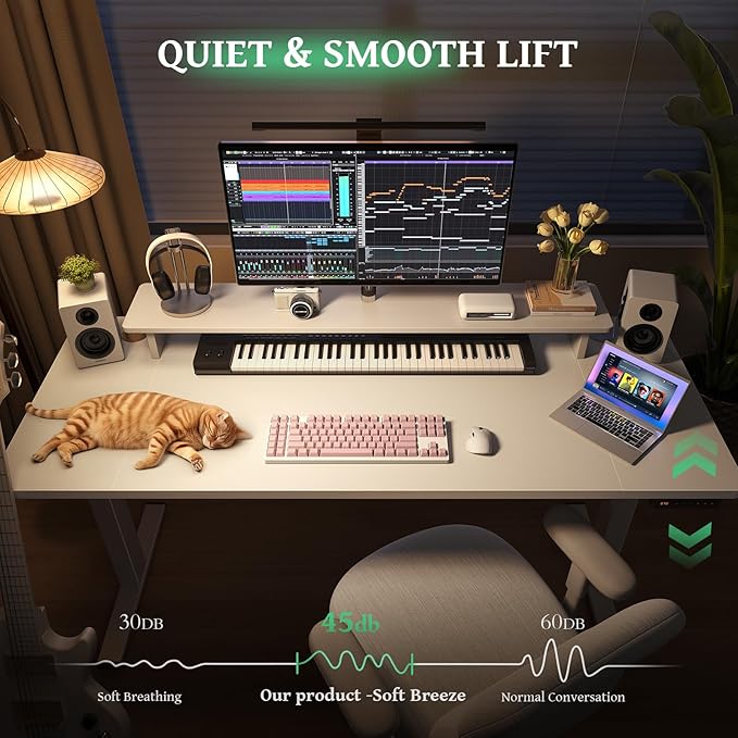 SIAGO Electric Standing Desk Adjustable - 48 x 24 Inch Sit Stand up Desk with Cable Management - 3 Memory Preset Adjustable Height Table