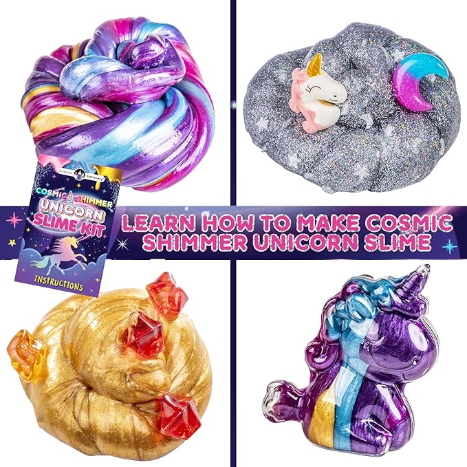 Original Stationery Cosmic Shimmer Unicorn Slime Kit – Creative Crafting Set for Making Enchanting Toys with Galaxy Glitter and Rainbow Hues
