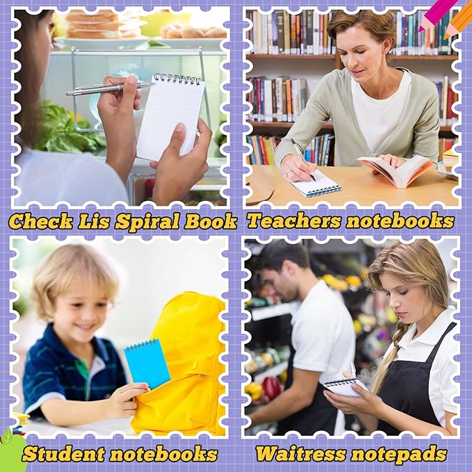 Sinmoe 120 Pack Small Spiral Notebooks 3x5 inch Mini Pocket Notepad Bulk Wire bound Top Spiral Memo Note Pads 60 College Ruled Notebook and 60 Blank Unlined Journals Assorted Steno Pads