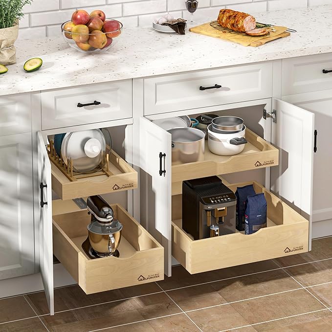 WelFurGeer Soft Close Pull Out Drawer for Kitchen Cabinets, 20" W x 22" D Pull Out Cabinet Organizer, Heavy-Duty Cabinet Organizer with Easy Installation, Space-Saving Pullout Drawer for Home, Kitchen