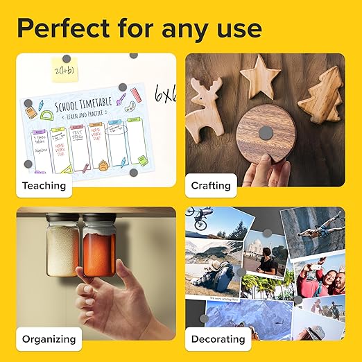 Strong Magnets Heavy Duty (45 pcs 0.6x0.12) - Round Magnet - Ceramic Magnet Ideal for DIY, Craft, Kitchen