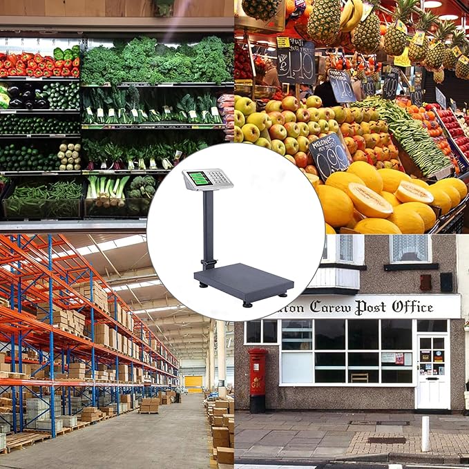 TUFFIOM 220lb Weight Electronic Platform Scale,Digital Floor Heavy Duty Folding Scales,Stainless Steel High-Definition LCD Display, Perfect for Postal Luggage Shipping Mailing Package Price Computing