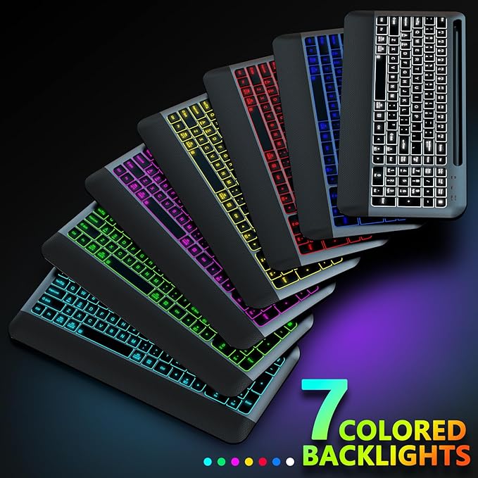 JOYACCESS Wireless Keyboard and Mouse Combo Backlit - Compact Quiet Keyboard with RGB Mouse, Rechargeable, Portable Cordless Keyboard Mouse Set for Mac, Windows, Laptop (Space Gray)