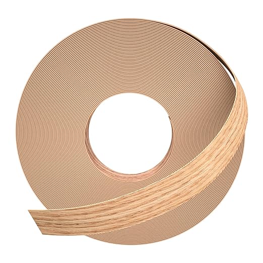 GSCIT Club Red Oak Edge Banding, 7/8 inch x 250ft roll of Veneer Plywood Edge Banding Preglued Flexible, Wood Tape Banding for Cabinet Repair