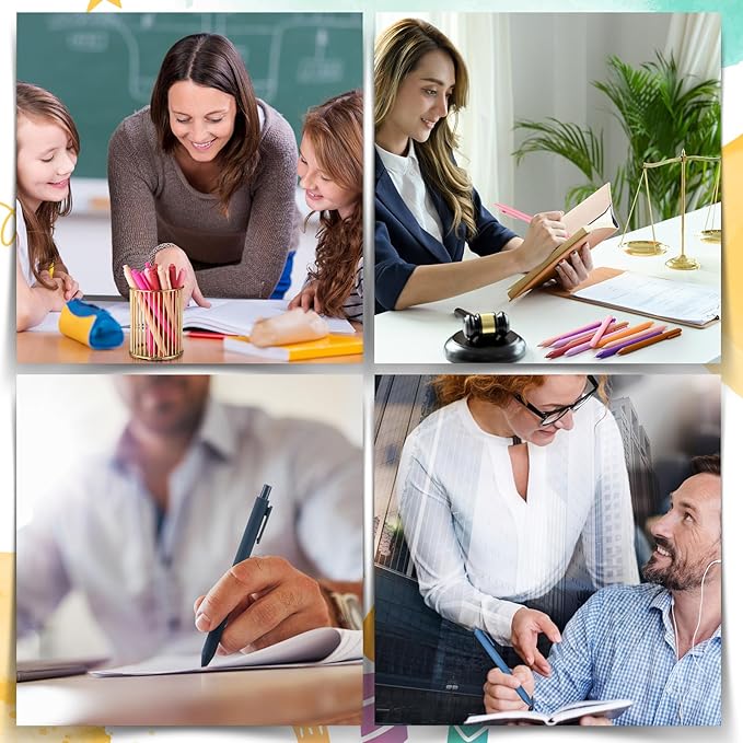 50 Pcs Ballpoint Pens Bulk Retractable Writing 1. 0 mm Black Ink Cute Pens Smooth Writing Color Fancy Gift for Teacher Student Employee Office School Home Baby Shower Supplies (Morandi)