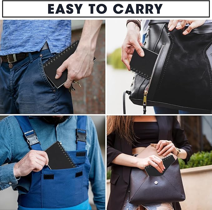 Jutom 54 Pcs Small Spiral Notebooks Memo Pads 3x5 Bulk Small Pocket Notebooks Mini Notepads with Lined Pages Mini Journals for Office Back to School Work Writing Supplies, 120 Pages (Black)