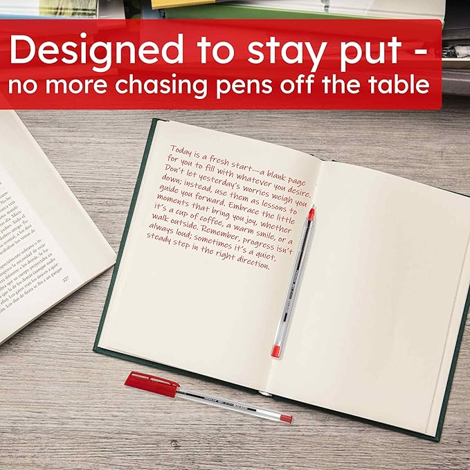 Red Ballpoint Pens,1.0 mm Medium Point, Red Pens, Ergonomic Triangle Grip, 50-Count Pack of Bulk Pens