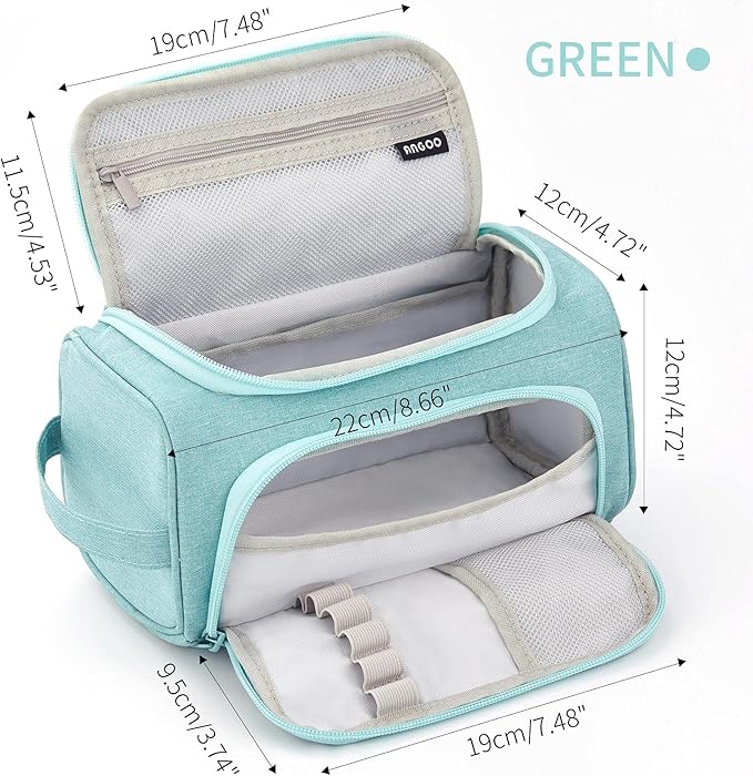 HVOMO Big Capacity Pencil Case High Large Storage Pouch Marker Pen Case Travel Simple Stationery Bag School College Office Organizer for Teens Girls Adults Student(Green)