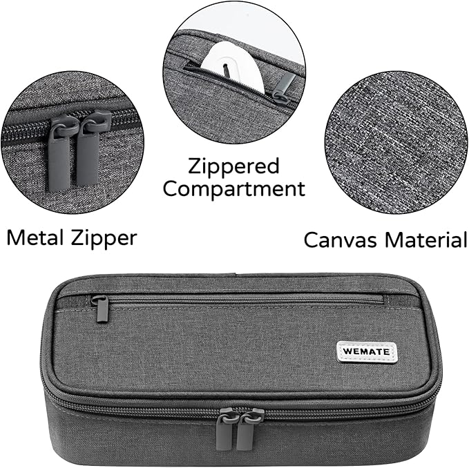 WEMATE Pencil Case, Large Storage Organizer for Stationery, Back - to - School Essential, Teacher Must - have, Big Pencil Pouch, Marker Case School Supplies for College & High School