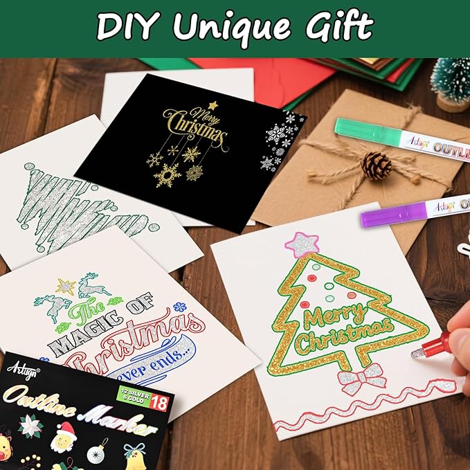 Glitter Markers Paint Pens, Teen Girl Gifts Trendy Stuff 4-16 Year Old, 28 Pack Gold and Silver Shimmer Metallic Markers Arts Crafts Supplies for Kids Ages 6 to 8, 9-12 Birthday Gifts for Tweens