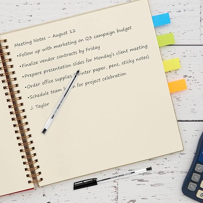 Black Ballpoint Pens,1.0 mm Medium Point, Black Pens, Ergonomic Triangle Grip, Smooth Writing, 300-Count Pack of Bulk Pens