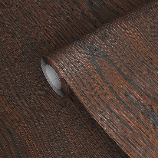 GSCIT Club Brown Walnut Wallpaper, 24 inch X 25ft Self Adhesive Wood Grain Repair Tape Patch for Tables, Chairs, Baseboards, Doors, Windows, Floors, Handicraft DIY.