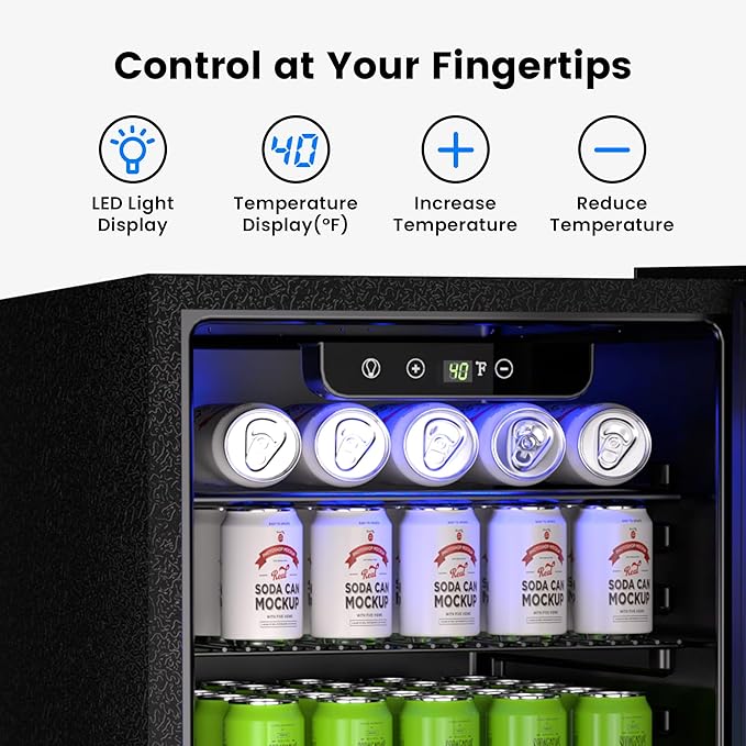 Wine Cooler, 26 Bottle 95 Can Mini Wine Fridge with Clear Glass Door for Beer Soda Water Drink, Small Wine Cellar Beverage Refrigerator for Bedroom Office Home Bar Dorm, 2.6 Cu.Ft
