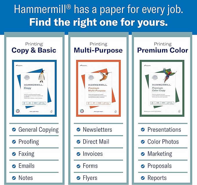 Hammermill Printer Paper, Great White 30% Recycled Paper, 3 Hole - 10 Ream (5,000 Sheets) - 92 Bright, Made in the USA, 086702C