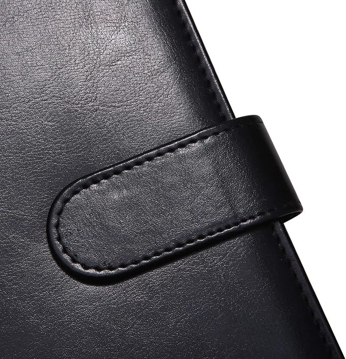 Padfolio Clipboard Folder Portfolio, Mymazn Faux Leather Storage Clipboard with Cover for Legal Pad Holder Letter Size A4 Writing Pad for Business School Office Conference Notepad Clip Boards (Black)