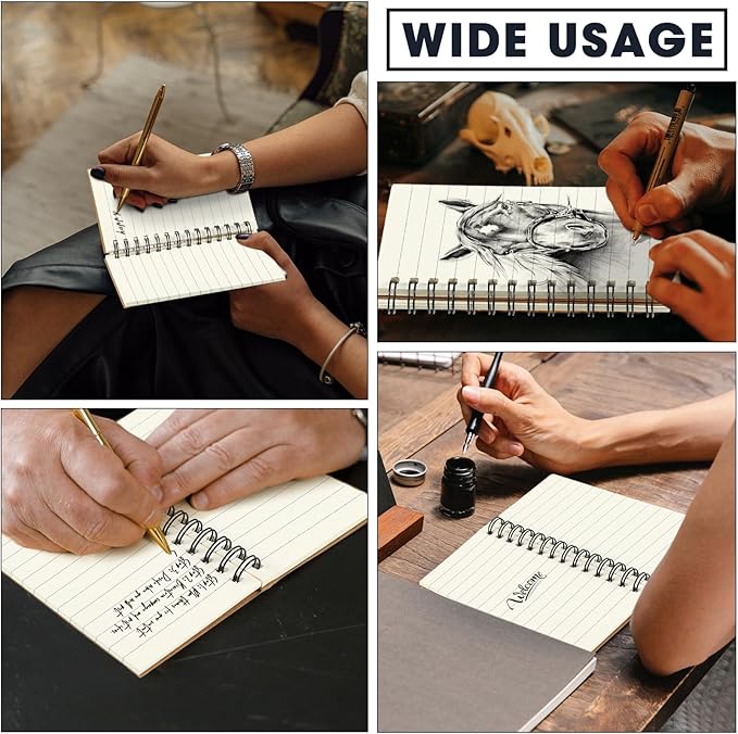 Jutom 150 Pcs Small Spiral Notebooks Memo Pads 3x5 Bulk Small Pocket Notebooks Mini Notepads with Lined Pages Mini Journals for Office Back to School Work Writing Supplies, 120 Pages (Kraft Color)