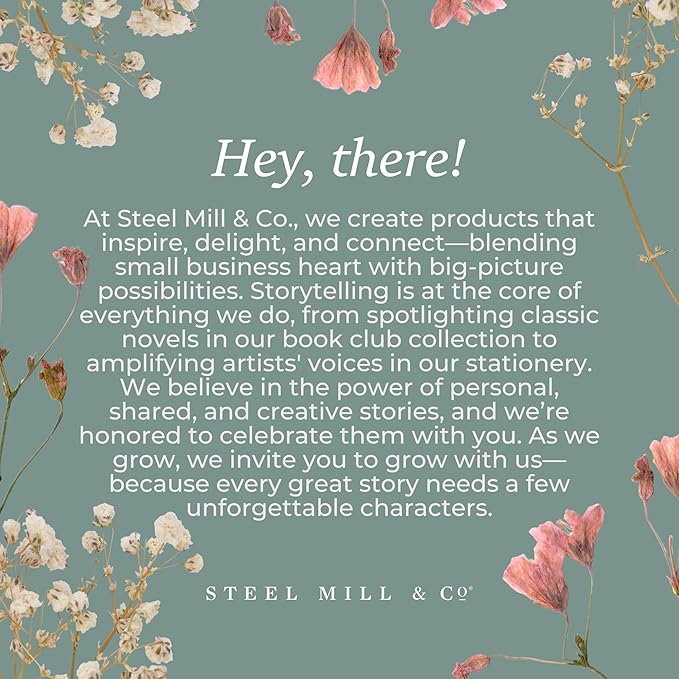 Steel Mill & Co Cute Large Spiral Notebook College Ruled, 11" x 9.5" with Durable Hardcover and 160 Lined Pages (Gold Floral)