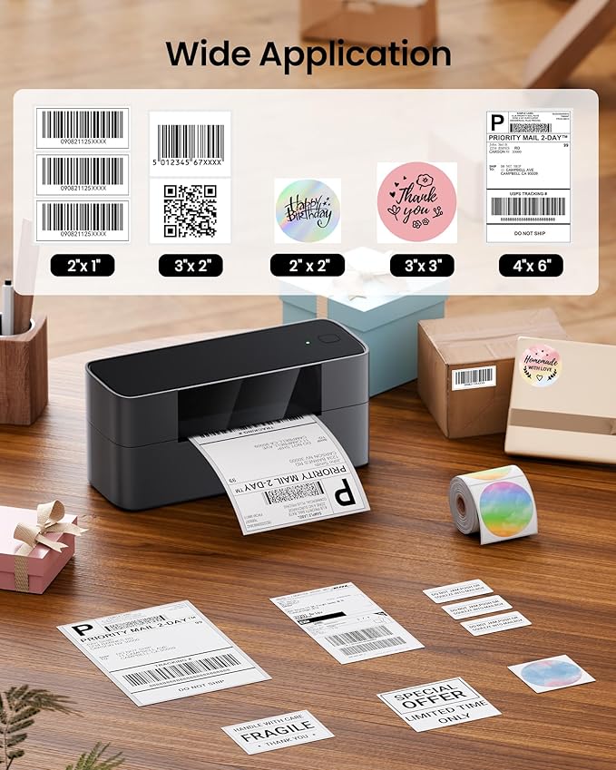 Itari Shipping Label Printer, 245BT Thermal Label Printer 4x6, Bluetooth Label Printers for Small Business, Support iOS, Android, Windows, Amazon, Shopify, USPS