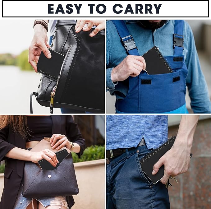 Jutom 18 Pcs Small Spiral Notebooks Memo Pads 3x5 Bulk Small Pocket Notebooks Mini Notepads with Lined Pages Mini Journals for Office Back to School Work Writing Supplies, 120 Pages (Black)