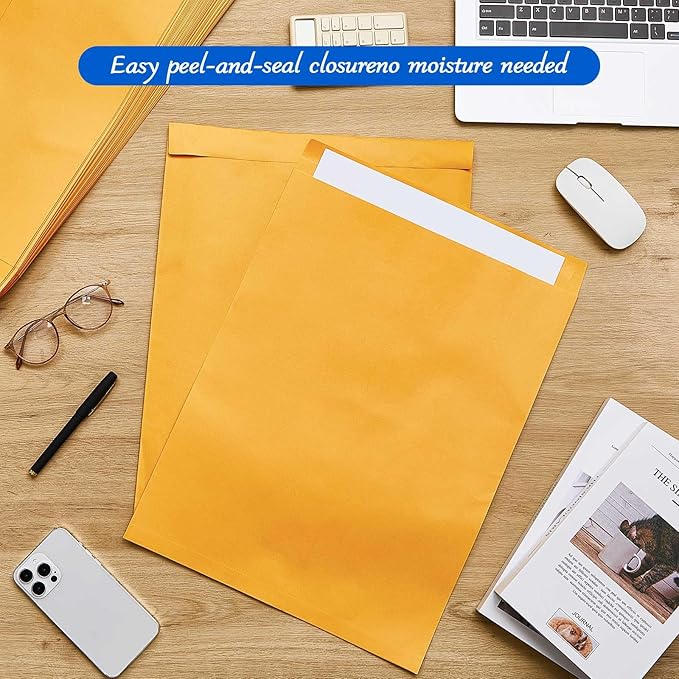 50 Pcs 16 x 20 Inch Extra Large Mailing Envelopes 32lb with Gummed Flaps, Catalog Envelopes Jumbo Craft for Mailing, Storage and Organizing Documents Office Supplie