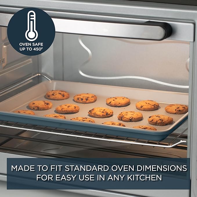 Country Kitchen Nonstick Stackable Bakeware Set - Durable, Easy Release Baking Set, Navy, 6 Pcs