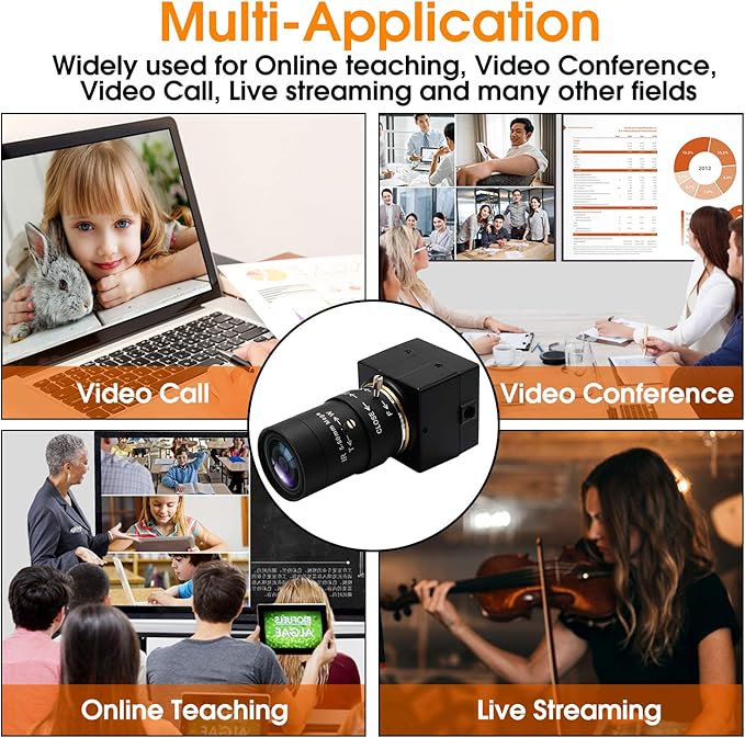 SVPRO Telephoto Webcam Mac Compatible 1MP USB Camera with 5-50mm Optical Zoom Lens Manual Focus Webcam UVC PC Cam for Windows Linux Android MAC,1280x720 USB2.0 CMOS Video Camera for Security,Streaming