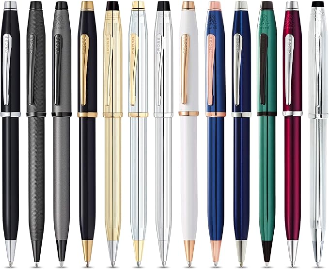 Cross Century II Refillable Ballpoint Pen Presented in a Luxury Gift Box - Medium Point, Black Ink, Translucent Blue & Chrome