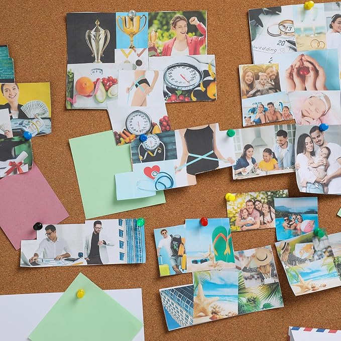 uxcell 400 Pcs Push Pins, Map Thumb Tacks 4mm Round Head Decorative Push Pins for Bulletin Board Home Office Travel Wall DIY Crafts Map Photo, Gold