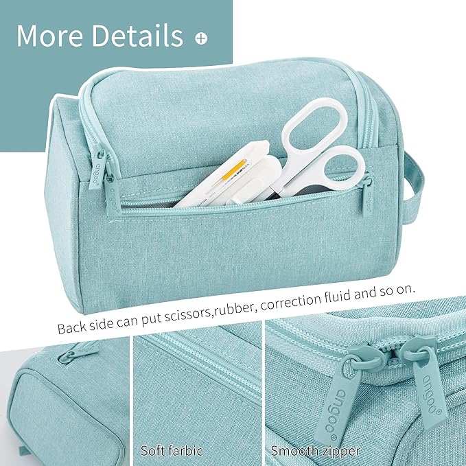 HVOMO Big Capacity Pencil Case High Large Storage Pouch Marker Pen Case Travel Simple Stationery Bag School College Office Organizer for Teens Girls Adults Student(Green)