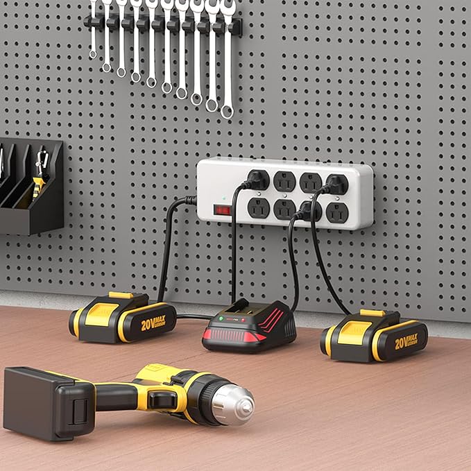 Heavy Duty Power Strip,Industrial Heavy Metal Case Surge Protector,8 AC Outlets,15Amp,2700 Joules,Protected' Indicator,14 Gauge Cord (Grey, 10FT Length)