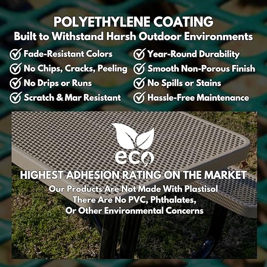 32-Gallon Heavy-Duty Punched Steel Round Trash Receptacle, Commercial Outdoor Waste Bin with Liner & Black Flat Top Lid – Made in America (Textured Gold Vein)