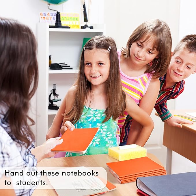 feela 16 Pack Soft Cover Journal Bulk, Lined Notebooks College Ruled for Work for Women Girl Writing, Blank Travel Journal Note Taking Notebook School Business Supplies, 8.2” x 5.5”, A5, Orange