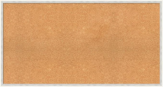 Amanti Art Natural Cork Board for Wall, 23x43 Vision Board with White Frame, Oversize Corkboard Office Decor for Home Organization, Modern Corkboard Pinboard to Display Items for Home Organization in