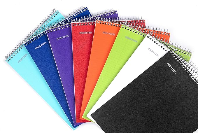 Mintra Office TOP BOUND Durable Spiral Notebooks (Blue, College Ruled 3pk)