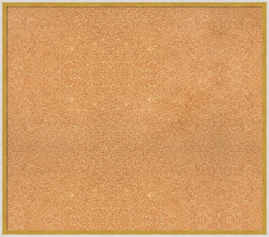 Amanti Art Natural Cork Board for Wall, 29x33 Vision Board with White Frame, Large Corkboard Office Decor for Home Organization, Modern Corkboard Pinboard to Display Items for Home Organization in
