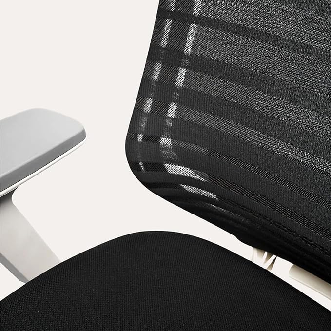 Branch Ergonomic Chair - A Versatile Desk Chair with Adjustable Lumbar Support, Breathable Mesh Backrest, and Smooth Wheels - Experience Optimal Comfort and Support - Pebble - White