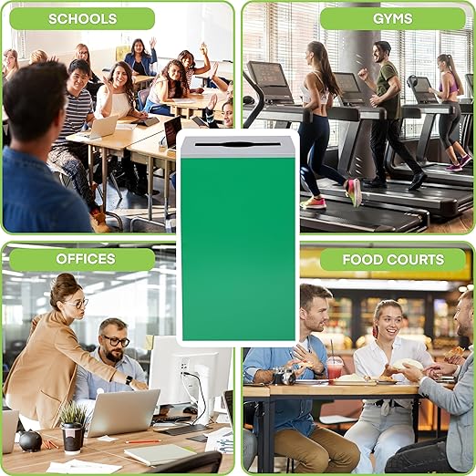 Alpine Industries Mixed Lid 29 Gallon Sturdy Steel Cube Recycling Container, Square Opening - 3 Color Cans Available Sold Separately (Lid Mixed Opening)