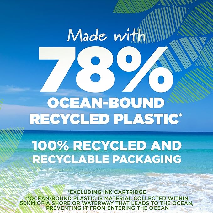 BIC Ecolutions Ocean-Bound Plastic Gel Pens, Medium Point (1.0mm), 12-Count Pack, Retractable Black Ink Pens Made from 78% Ocean-Bound Recycled Plastic Excluding Ink Cartridge