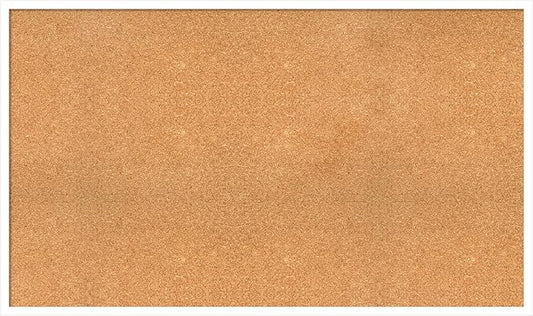 Amanti Art Natural Cork Board for Wall, 29x49 Vision Board with White Frame, Oversize Corkboard Office Decor for Home Organization, Modern Corkboard Pinboard to Display Items for Home Organization in