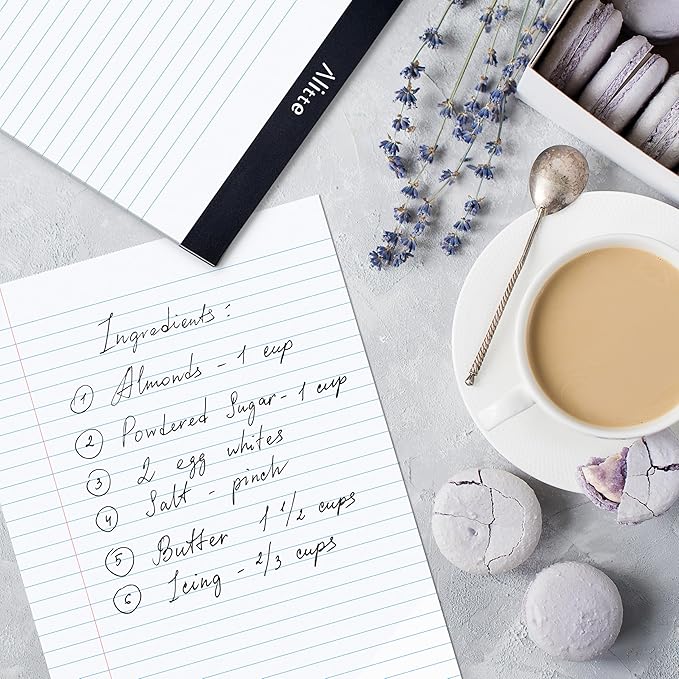 Legal Notepads 8.5 x 11, Pack of 3 - Perforated Wide Ruled Writing Pad - Premium Thick Paper, No Ink Bleeding - Blank Legal Pads For Home, Office, School, Business - 50 Sheets Per Notebook